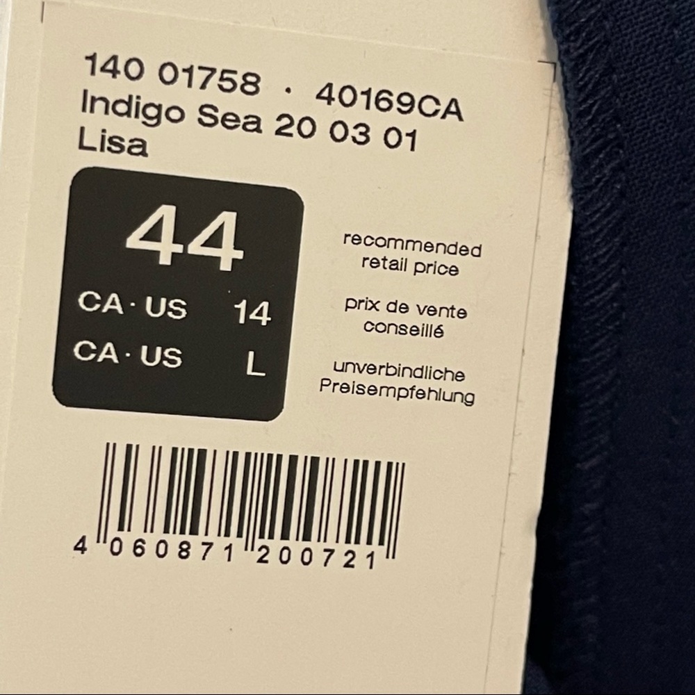 NWT Olsen Germany Lisa Indigo Sea Pants Tuxedo 14/L 44 - Picture 10 of 12